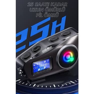 Wearfitpro Q58 Max LED Ekranlı Motosiklet Kask İçi Kulaklık Intercom 2