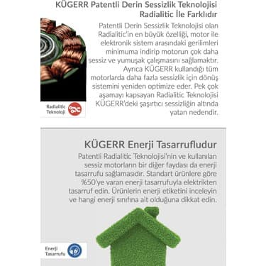 Kügerr F10 ' Dünyanın En Sessiz Davlumbazı' 60 cm Davlumbaz 6