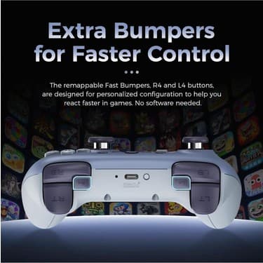 8bitdo Ultimate 2c Kablosuz 2.4g Oyun Kolu Pc Android Hall Effect Joystick Blueberry Koyu Mavi 2