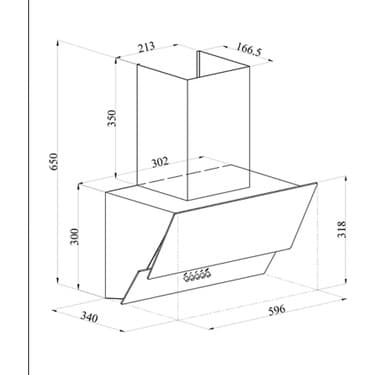 Esty 3480 Siyah Statik Düğme Davlumbaz 2
