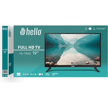 Hello 19” Full Hd LED Monitör Seti, Uydu Alıcı ve Tv Üstü Standlı, Tv, Araba ve Karavan Uyumludur, 12 Volt Adaptörlü, 4