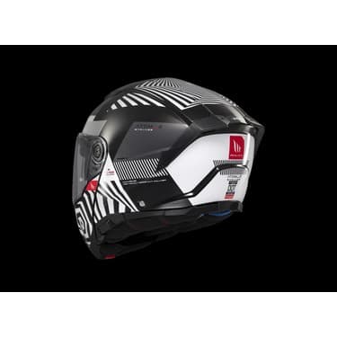 Mt Helmets Kask mt Atom 2 Strange B2 Çene Açılır Siyah/beyaz 3