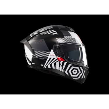 Mt Helmets Kask mt Atom 2 Strange B2 Çene Açılır Siyah/beyaz 4