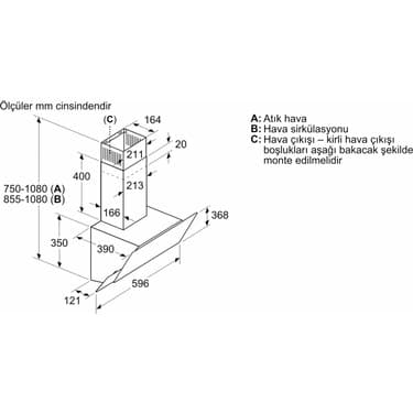 Siemens LC65KA670T 60 cm Siyah Cam Davlumbaz 4