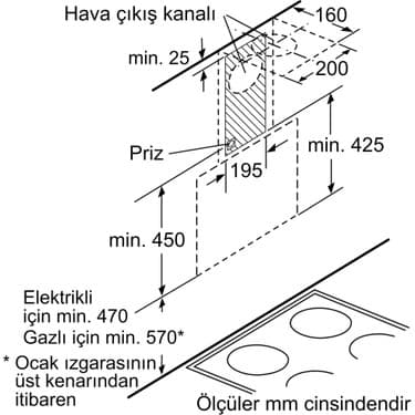 Siemens LC65KA670T 60 cm Siyah Cam Davlumbaz 7