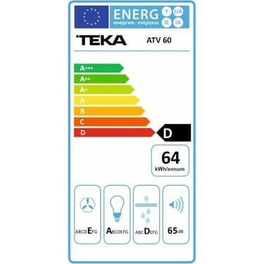 Teka - ATV 60 - Duvar Tipi Davlumbaz - 550 m³/h - Siyah Cam - 60 cm - 40495040 3