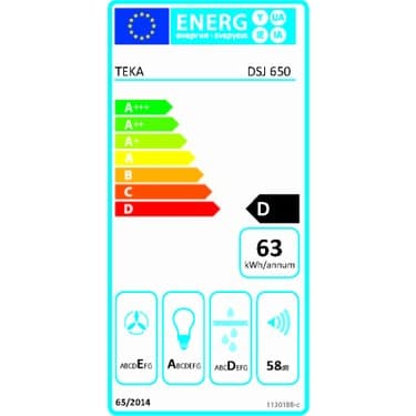 Teka DSJ 650 Duvar Tipi Davlumbaz 433 m³/h Inox 60 cm 40484830 6