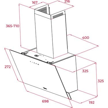 Teka DVN 74030 TTC WH Duvar Tipi Davlumbaz 445 m³/h Beyaz Cam 70 cm 112950007 5