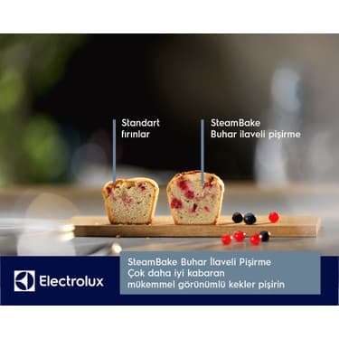 Electrolux EOD6F77WV 600 Serisi Steambake Buhar Ilaveli Katalitik ve Aquaclean Temizlemeli 72 Lt A+ Wi-Fi Beyaz Cam Ankastre Fırın 2
