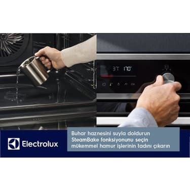 Electrolux EOD6F77WV 600 Serisi Steambake Buhar Ilaveli Katalitik ve Aquaclean Temizlemeli 72 Lt A+ Wi-Fi Beyaz Cam Ankastre Fırın 3