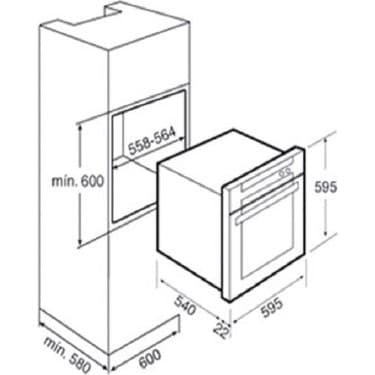 Teka - Hak 629 Wh - Ankastre Multifonksiyonel Dijital Ekranlı Fırın - Gömülebilir Düğme/teleskopik Ray - Beyaz Cam - 65 Lt - 111020059 2