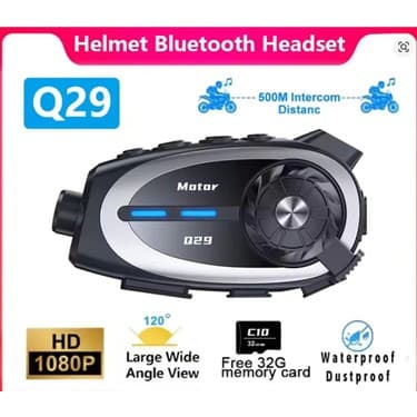 Vothoon Q29 Motosiklet Kask Bluetooth Kulaklık Eşleşmeli 1080P Kamera Geniş açı Su Geçirmez Intercom 2
