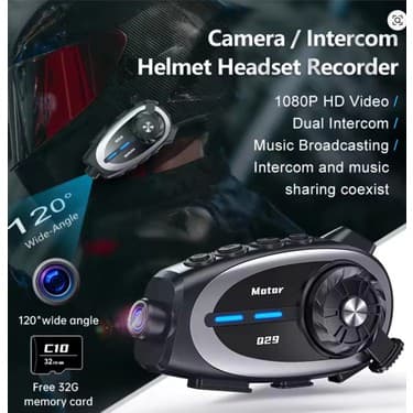 Vothoon Q29 Motosiklet Kask Bluetooth Kulaklık Eşleşmeli 1080P Kamera Geniş açı Su Geçirmez Intercom 3