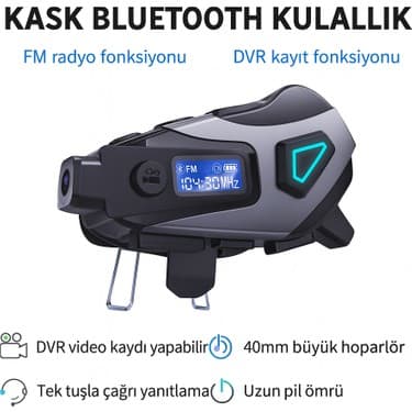 Electro Awm Kameralı Bluetooth Motosiklet Kask Interkomu Su Geçirmez Hd Kayıt 32 GB Sd Kart Hediyeli 4