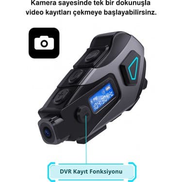 Electro Awm Kameralı Bluetooth Motosiklet Kask Interkomu Su Geçirmez Hd Kayıt 32 GB Sd Kart Hediyeli 5