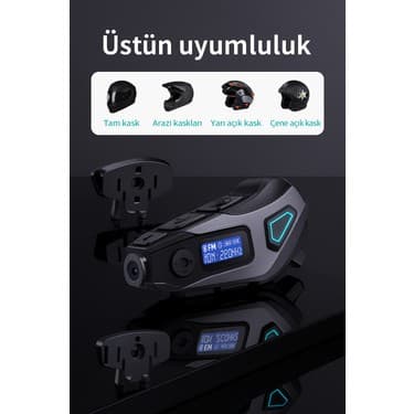 Electro Awm Kameralı Bluetooth Motosiklet Kask Interkomu Su Geçirmez Hd Kayıt 32 GB Sd Kart Hediyeli 7
