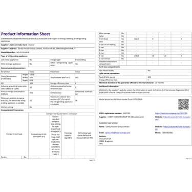 Hoover HOCE3T618EW E Enerji Sınıfı 341 Lt Kombi Tipi No Frost Buzdolabı 5