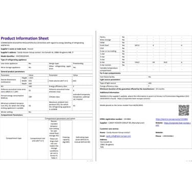 Hoover HHCR3818EWPL E Enerji Sınıfı 463 Lt No-Frost Gardırop Tipi Buzdolabı 6