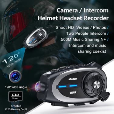 Serreha Q29 Motosiklet Kask Bluetooth Kulaklık 1080P Kamera Geniş Açı Su Geçirmez Intercom 3