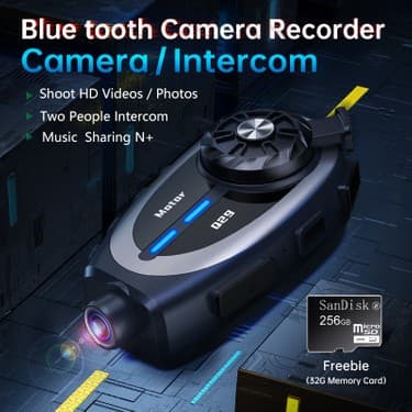 Serreha Q29 Motosiklet Kask Bluetooth Kulaklık 1080P Kamera Geniş Açı Su Geçirmez Intercom 4