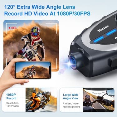 Serreha Q29 Motosiklet Kask Bluetooth Kulaklık 1080P Kamera Geniş Açı Su Geçirmez Intercom 5