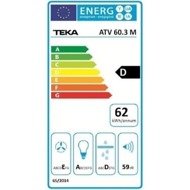 Teka ATV 60.3 M Duvar Tipi Davlumbaz 400 m³/h Siyah Cam 60 cm 40495044 3