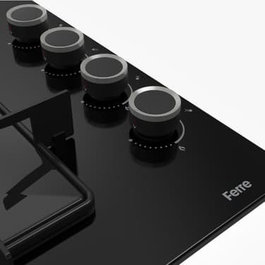 Ferre Flowart Serisi Siyah Set (SS205 + QBL63CS +D077 ) - Emaye Izgara 4