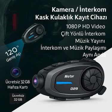 Qasul Q29 Kameralı Motosiklet Interkom Kulaklığı Geniş Açılı Görüş Hd Kayıt ve 32GB Hediye Kart Yol Arkadaşınız 2