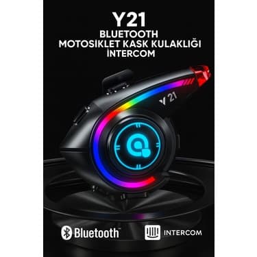 Qasul Rgb Işık Efektli Intercom Bluetooth Motosiklet Kask Kulaklığı Intercom Kulaklık 2