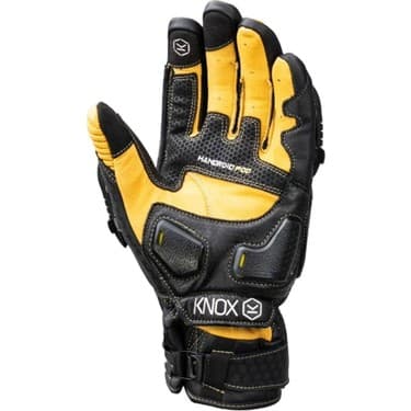 Knox Handroid Pod Mk5 Kısa Korumalı Deri Motosiklet Eldiveni Siyah Kahve 2