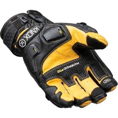 Knox Handroid Pod Mk5 Kısa Korumalı Deri Motosiklet Eldiveni Siyah Kahve 4