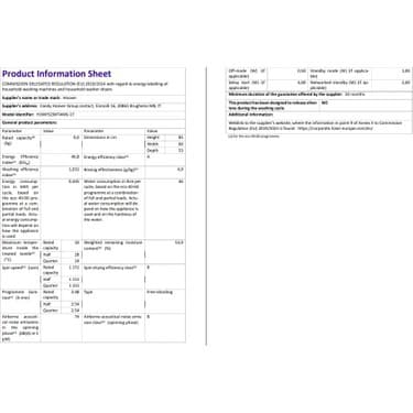 Hoover H3WPS294TAM6-17 9 kg Wi-Fi  Bağlantılı 1200 Devir Çamaşır Makinesi 7