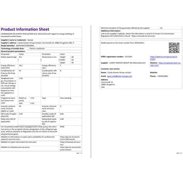 Hoover Ndpeh 9A3TCBEXMSS 9 kg Wi-Fi  Bağlantılı Isı Pompalı Kurutma Makinesi 6