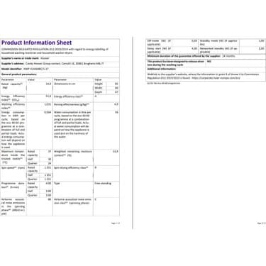 Hoover HWP 414AMBC/1-17 14 kg Wi-Fi  Bağlantılı 1400 Devir Çamaşır Makinesi 6