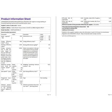 Hoover H3WPS2106TAB6-17 10 kg Wi-Fi Bağlantılı 1200 Devir Çamaşır Makinesi 6