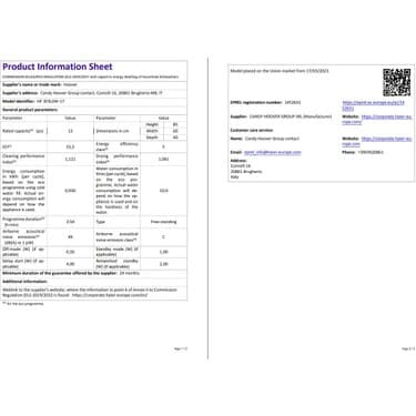 Hoover HF 3E9L0W-17 5 Programlı Wi-Fi Bağlantılı Bulaşık Makinesi 5