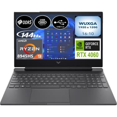 Hp Victus 15-FB3000NT Amd Ryzen 9 8945HS 64 GB Ram 1 Tb SSD RTX4060 144Hz 15.6” Windows 11 B82W7EA-EP7 + Elektropasaj Çanta 2
