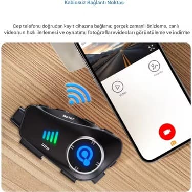 Sonreir Q28 Wifi Kameralı Motosiklet Kask Kulaklık Interkom Bluetooth Sd Kart Destekli Su Geçirmez Intercom 4
