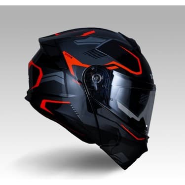 Yohe 935SV Kask Çene Açılır Motosiklet Parlak Turuncu Çift Vizör UV Bluetooth Yuvalı ECE 22.06 MIPS 2