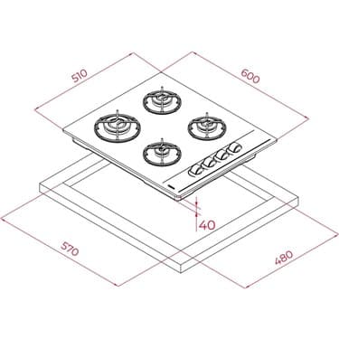 Teka Chef 4 Gri Ankastre Set (Börekşefim Fırın, Cam Ankastre Ocak, Dikey Davlumbaz) 5