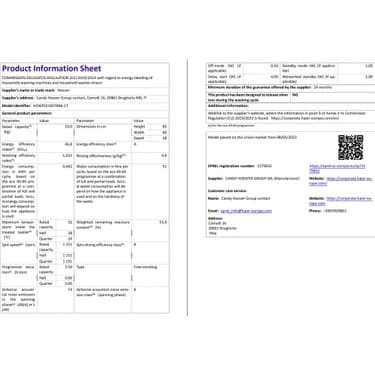 Hoover H3WPS2106TBR6-17 10 kg 1200 Devir Wi-Fi  Bağlantılı Çamaşır Makinesi 7