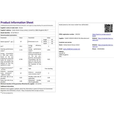 Hoover HF 6C7F0X-17 8 Programlı Wi-Fi Bağlantılı Bulaşık Makinesi 6