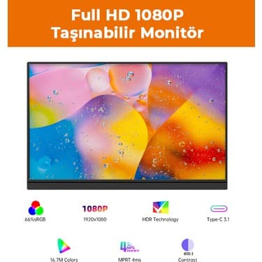 Ultrax 15.6" 60hz Ips Type-c Full Hd Taşınabilir Monitör 8