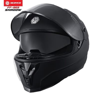 Scoyco Shadow Full Face Kask FF-869 – Güneş Vizörlü, Dot/ce Onaylı, Intercom Uyumlu 3