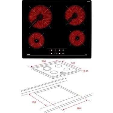 Teka Siyah Ankastre Set (Tb 6415 Ocak/hak 627 Fırın/atv 60 Davlumbaz) 2