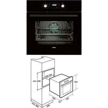 Teka Siyah Ankastre Set (Tb 6415 Ocak/hak 627 Fırın/atv 60 Davlumbaz) 3