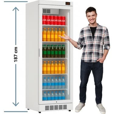 Marketcooler 375 Dtk Beyaz Serisi Dikey Şişe Soğutucu 3