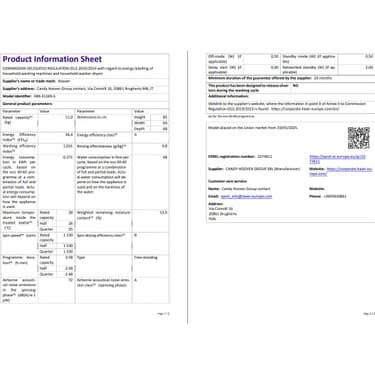 Hoover HBS 411B9-S 11 kg Wi-Fi  Bağlantılı 1400 Devir Çamaşır Makinesi 5
