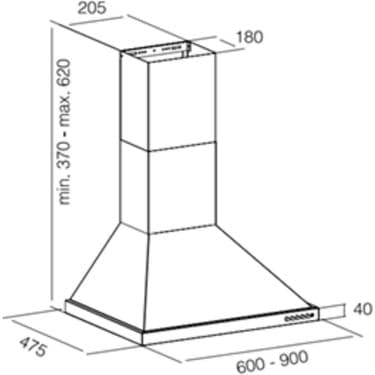 Ukinox Sierra 60 Siyah Duvar Tipi Davlumbaz 2