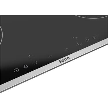 Ferre MS263 Siyah Vitroseramik Elektrikli Ocak 60 Cm, Çift Halkalı (Dual) Pişirme Gözlü 3